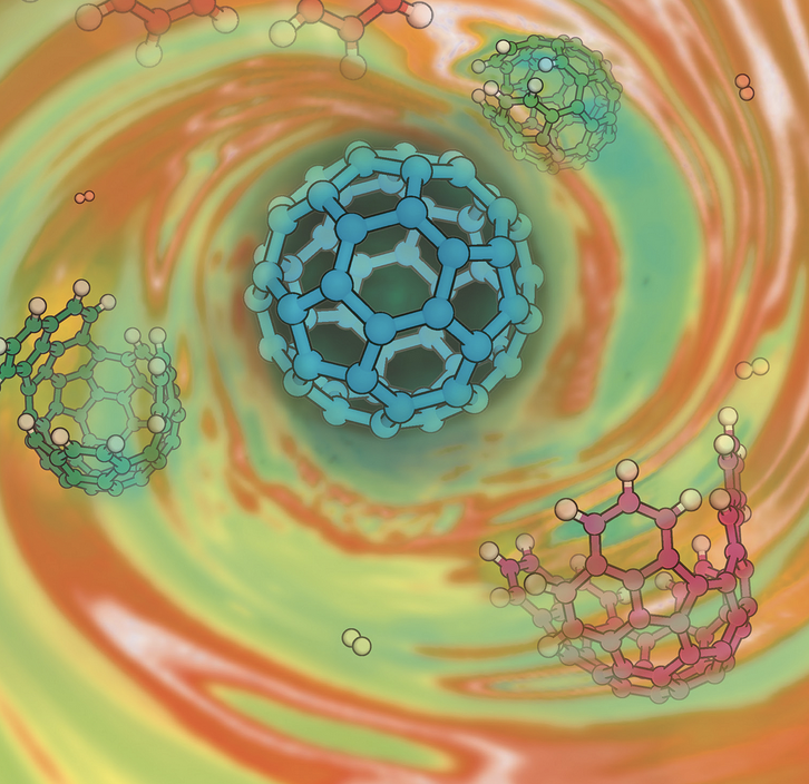 フラーレンが形成する過程を捉えた研究がACS Nano誌の表紙に選ば